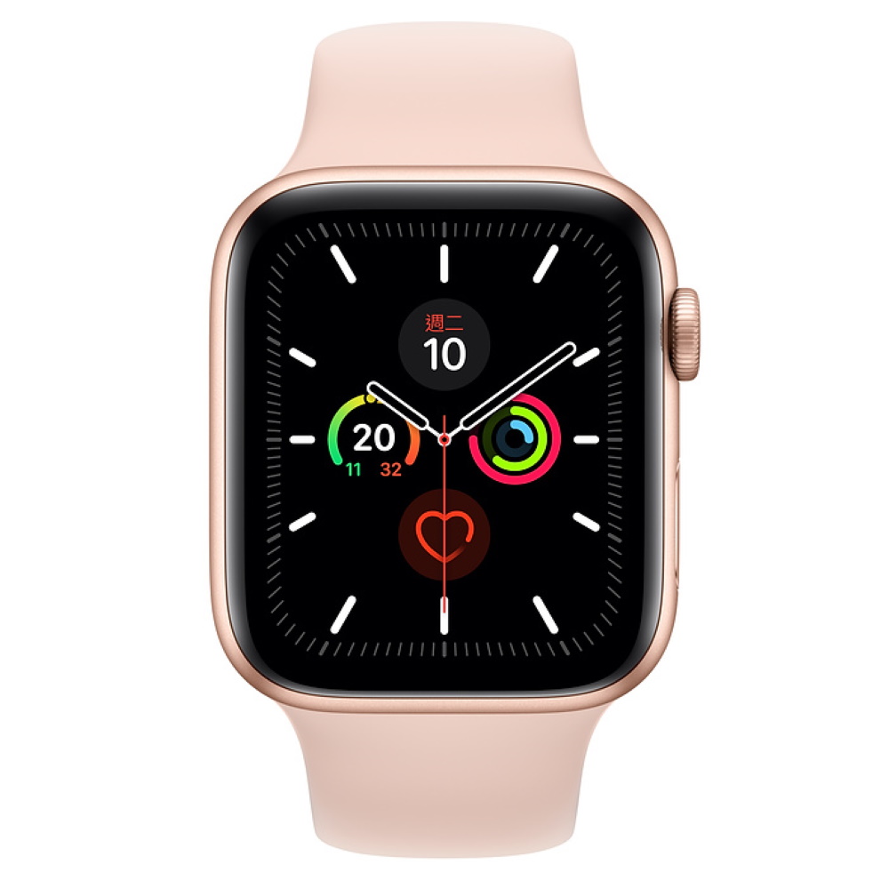 apple watch s5 gps 44mm 金色铝金属-粉沙色运动型表带