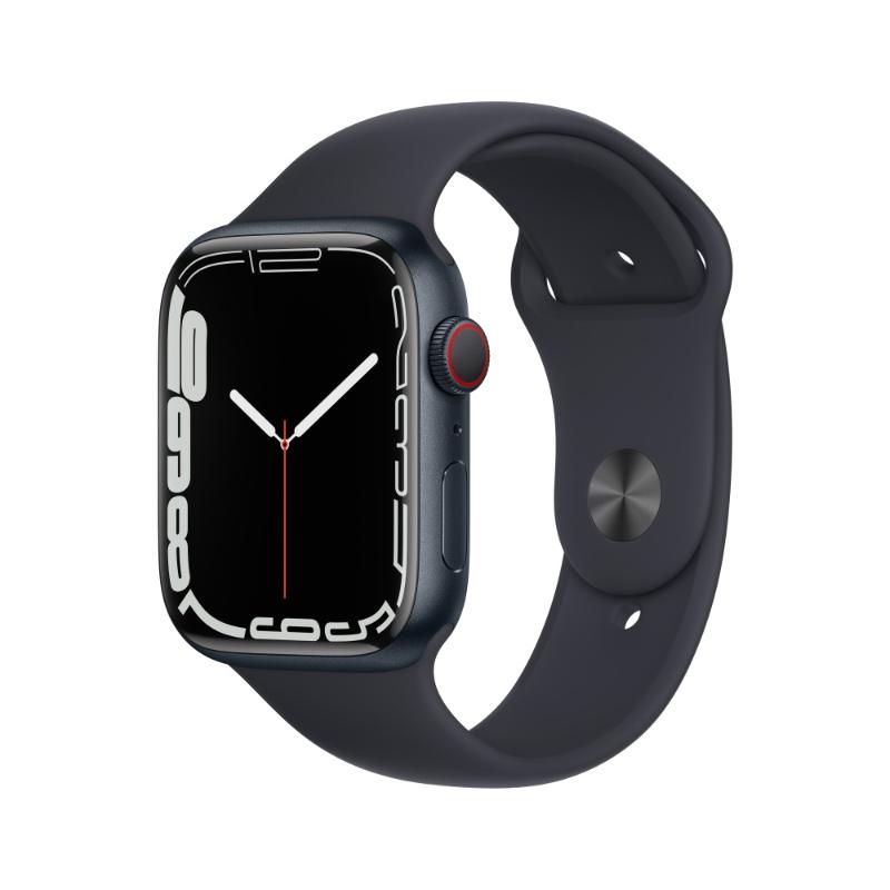 Apple Watch S7 LTE 45mm 午夜鋁金屬-午夜色運動型錶帶【預約賣場】