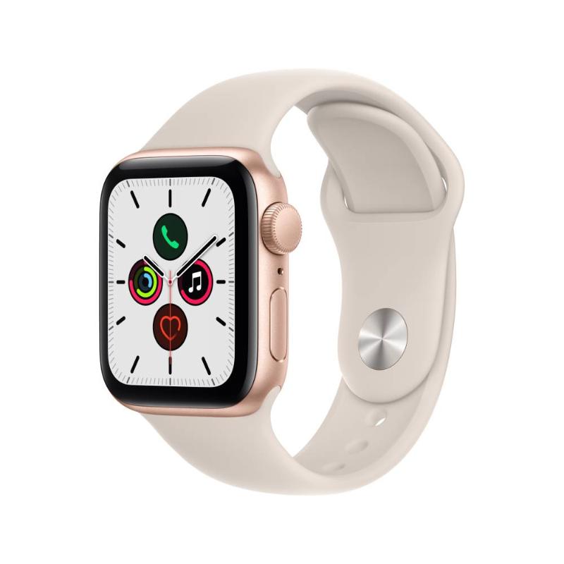 Apple Watch SE GPS 40mm 金色鋁金屬-星光色運動型錶帶 (2021)【預約賣場】