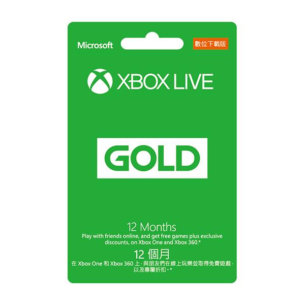 微軟XBOX LIVE 12個月金會員 數位下載版