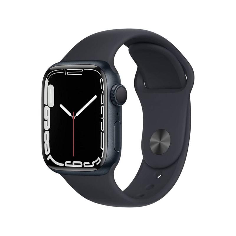 Apple Watch S7 GPS 41mm 午夜鋁金屬-午夜色運動型錶帶【預約賣場】