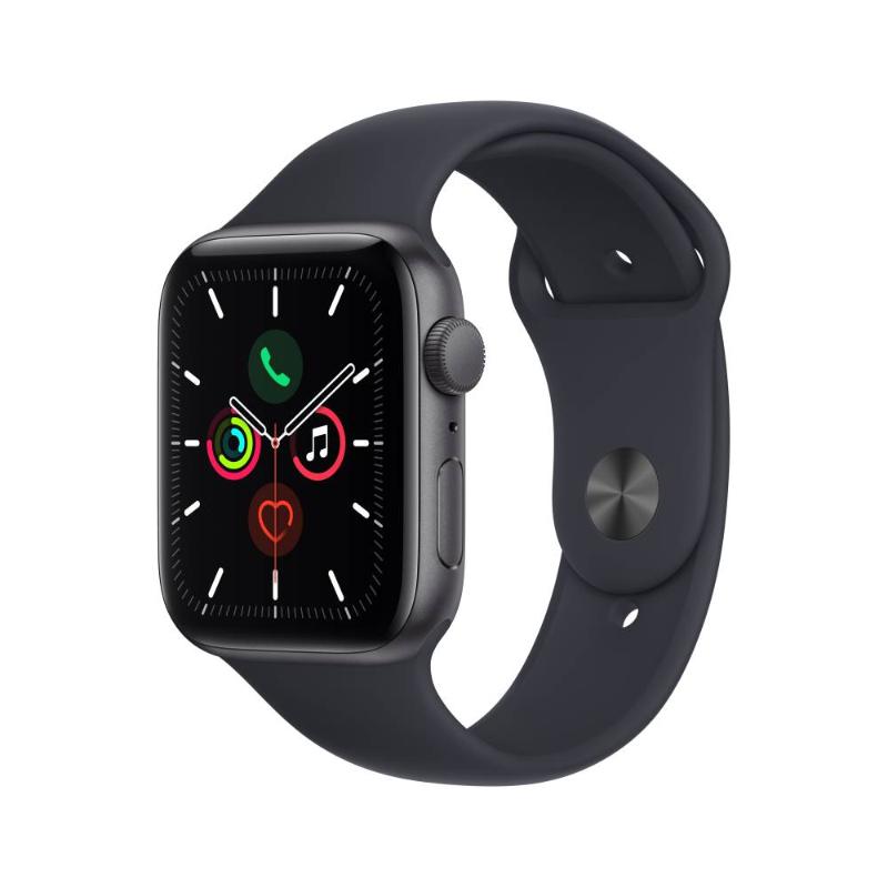 Apple Watch SE GPS 44mm 太空灰色鋁金屬-午夜色運動型錶帶 (2021)【預約賣場】
