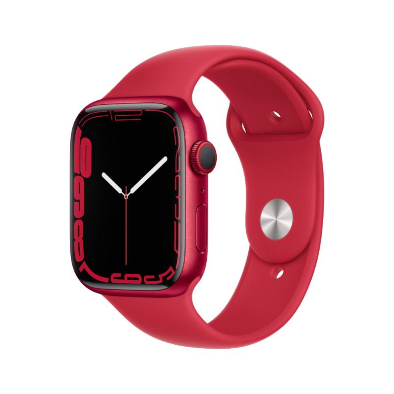 Apple Watch S7 LTE 45mm 紅色鋁金屬-紅色運動型錶帶【預約賣場】