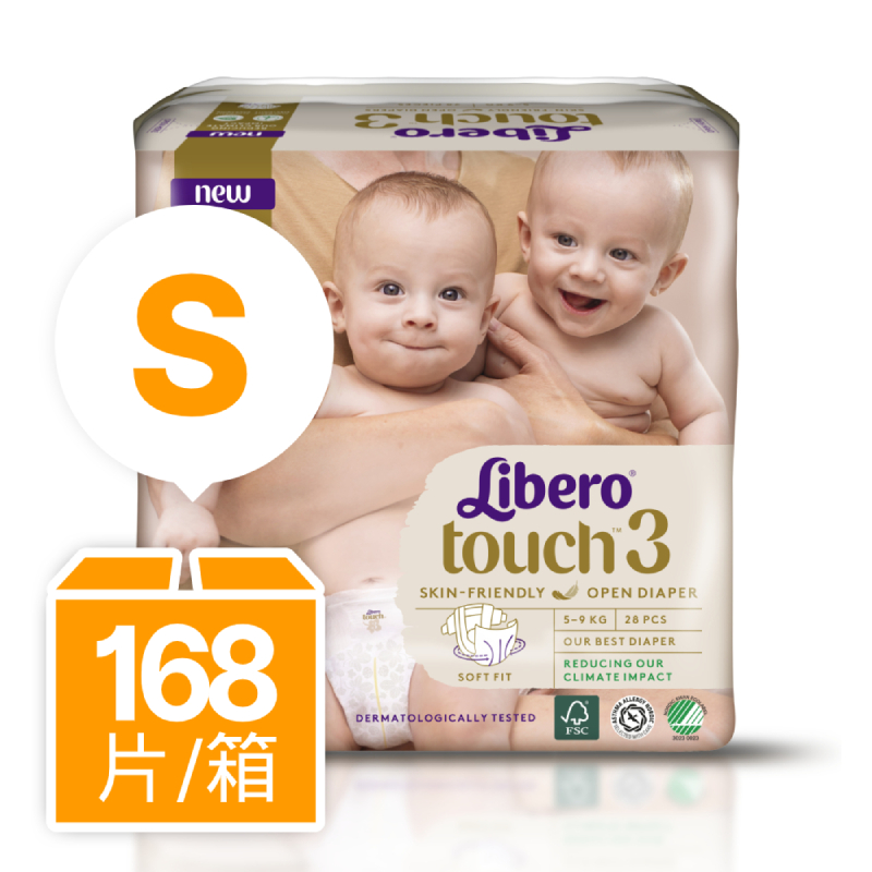 【麗貝樂】Touch嬰兒紙尿褲3號(S-28片x6包/箱)