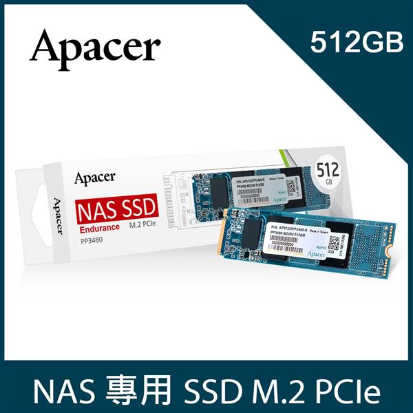 Apacer 宇瞻 PP3480 M.2 PCIe 512GB  NAS SSD