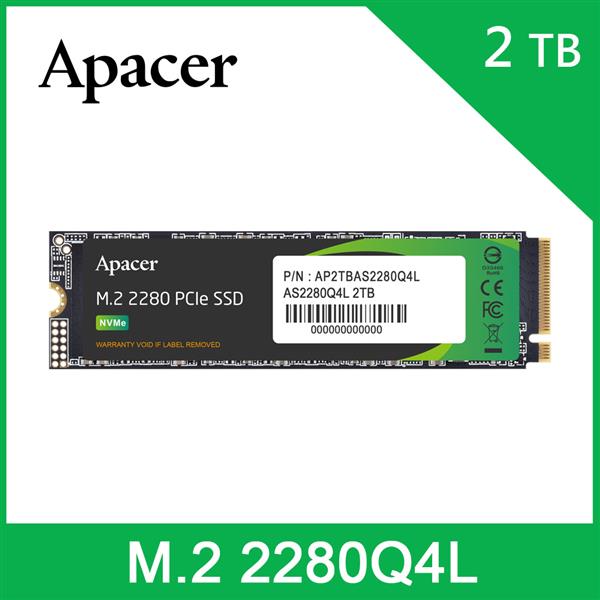 Apacer 宇瞻 AS2280Q4L 2TB M.2 PCIe 4.0 SSD