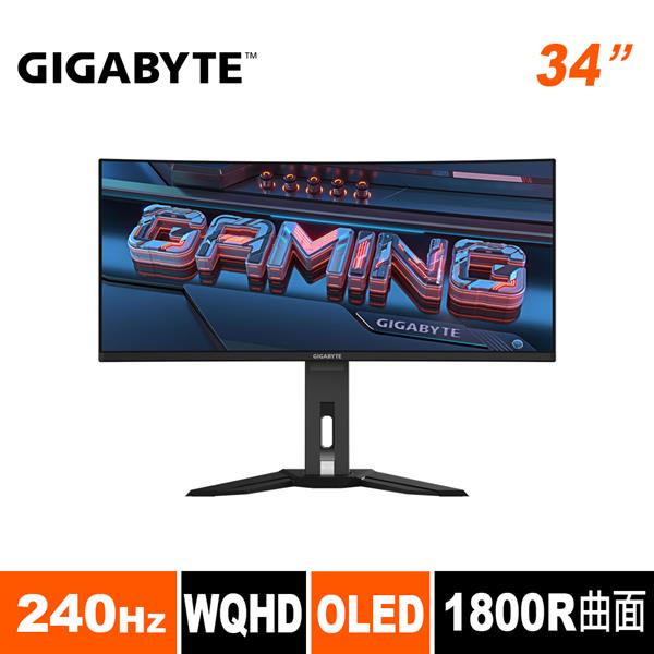 技嘉GIGABYTE MO34WQC2 34型 QD-OLED 2K 曲面電競螢幕