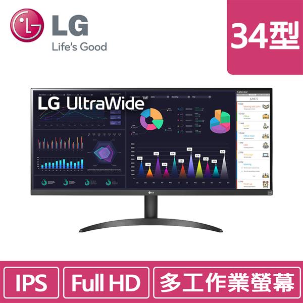LG 34型 34WQ500-B (21:9寬) IPS 多工作業螢幕顯示器