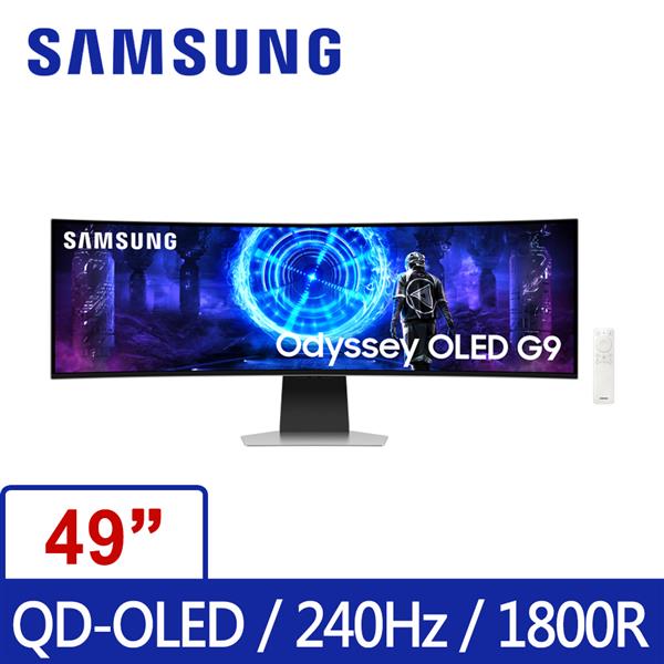 三星SAMSUNG 49吋 S49DG952SC QD-OLED量子抗眩光曲面電競顯示器(銀)