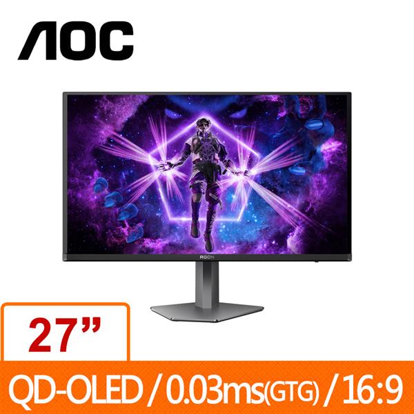 AOC 27型 AG276QZD2 (可旋轉) QD OLED電競顯示器
