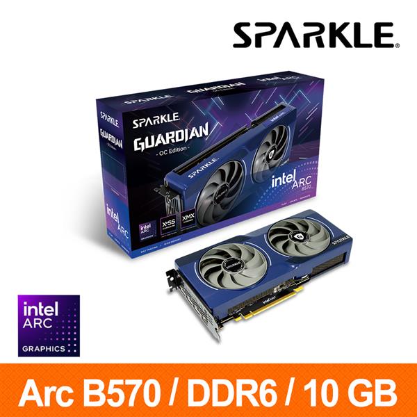 撼與SPARKLE Arc B570 GUARDIAN 10GB OC Intel 顯示卡