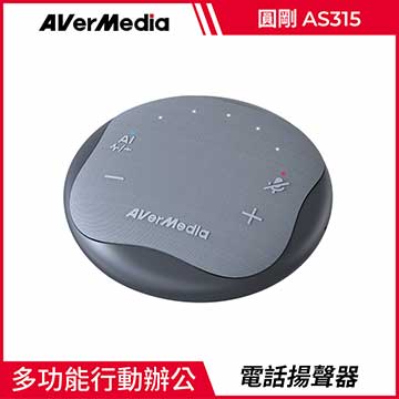 AVERMEDIA 圓剛 AS315智慧抗噪通話音箱電話會議揚聲器-石墨黑