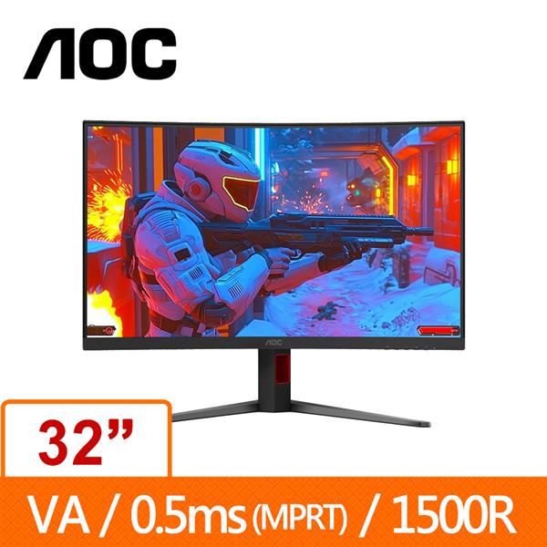 AOC 32型 CQ32G4(可升降)曲面液晶電競顯示器